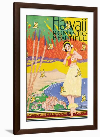 Hawaii, Romantic and Beautiful-Kerne Erickson-Framed Art Print