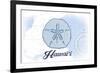 Hawaii - Sand Dollar - Blue - Coastal Icon-Lantern Press-Framed Art Print