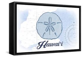 Hawaii - Sand Dollar - Blue - Coastal Icon-Lantern Press-Framed Stretched Canvas