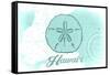 Hawaii - Sand Dollar - Teal - Coastal Icon-Lantern Press-Framed Stretched Canvas