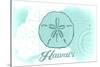 Hawaii - Sand Dollar - Teal - Coastal Icon-Lantern Press-Stretched Canvas