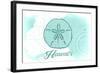 Hawaii - Sand Dollar - Teal - Coastal Icon-Lantern Press-Framed Art Print