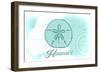 Hawaii - Sand Dollar - Teal - Coastal Icon-Lantern Press-Framed Art Print