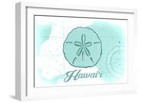 Hawaii - Sand Dollar - Teal - Coastal Icon-Lantern Press-Framed Art Print