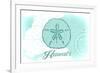Hawaii - Sand Dollar - Teal - Coastal Icon-Lantern Press-Framed Premium Giclee Print