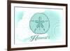 Hawaii - Sand Dollar - Teal - Coastal Icon-Lantern Press-Framed Premium Giclee Print