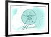 Hawaii - Sand Dollar - Teal - Coastal Icon-Lantern Press-Framed Premium Giclee Print