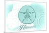 Hawaii - Sand Dollar - Teal - Coastal Icon-Lantern Press-Mounted Premium Giclee Print