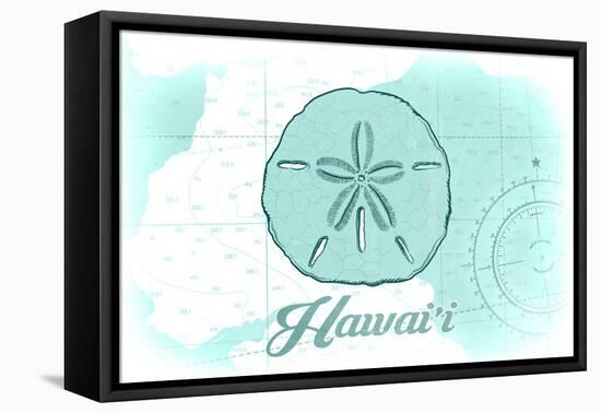 Hawaii - Sand Dollar - Teal - Coastal Icon-Lantern Press-Framed Stretched Canvas