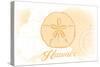 Hawaii - Sand Dollar - Yellow - Coastal Icon-Lantern Press-Stretched Canvas