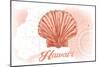 Hawaii - Scallop Shell - Coral - Coastal Icon-Lantern Press-Mounted Art Print