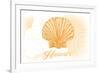 Hawaii - Scallop Shell - Yellow - Coastal Icon-Lantern Press-Framed Premium Giclee Print