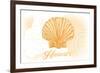 Hawaii - Scallop Shell - Yellow - Coastal Icon-Lantern Press-Framed Premium Giclee Print