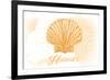 Hawaii - Scallop Shell - Yellow - Coastal Icon-Lantern Press-Framed Premium Giclee Print