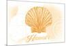 Hawaii - Scallop Shell - Yellow - Coastal Icon-Lantern Press-Mounted Premium Giclee Print