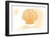 Hawaii - Scallop Shell - Yellow - Coastal Icon-Lantern Press-Framed Art Print