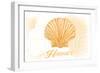 Hawaii - Scallop Shell - Yellow - Coastal Icon-Lantern Press-Framed Art Print