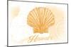 Hawaii - Scallop Shell - Yellow - Coastal Icon-Lantern Press-Mounted Art Print