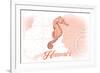 Hawaii - Seahorse - Coral - Coastal Icon-Lantern Press-Framed Premium Giclee Print