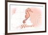 Hawaii - Seahorse - Coral - Coastal Icon-Lantern Press-Framed Premium Giclee Print