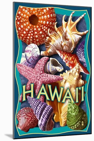 Hawaii - Shells Montage-Lantern Press-Mounted Art Print