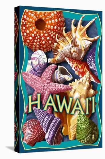 Hawaii - Shells Montage-Lantern Press-Stretched Canvas