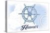 Hawaii - Ship Wheel - Blue - Coastal Icon-Lantern Press-Stretched Canvas
