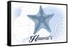 Hawaii - Starfish - Blue - Coastal Icon-Lantern Press-Framed Stretched Canvas