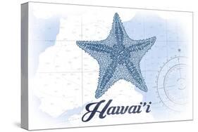 Hawaii - Starfish - Blue - Coastal Icon-Lantern Press-Stretched Canvas
