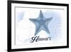 Hawaii - Starfish - Blue - Coastal Icon-Lantern Press-Framed Premium Giclee Print