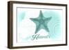 Hawaii - Starfish - Teal - Coastal Icon-Lantern Press-Framed Art Print