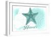 Hawaii - Starfish - Teal - Coastal Icon-Lantern Press-Framed Art Print