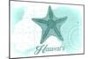 Hawaii - Starfish - Teal - Coastal Icon-Lantern Press-Mounted Art Print