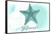 Hawaii - Starfish - Teal - Coastal Icon-Lantern Press-Framed Stretched Canvas