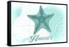 Hawaii - Starfish - Teal - Coastal Icon-Lantern Press-Framed Stretched Canvas