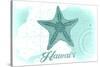 Hawaii - Starfish - Teal - Coastal Icon-Lantern Press-Stretched Canvas