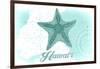 Hawaii - Starfish - Teal - Coastal Icon-Lantern Press-Framed Art Print