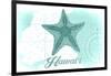 Hawaii - Starfish - Teal - Coastal Icon-Lantern Press-Framed Art Print