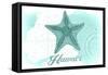 Hawaii - Starfish - Teal - Coastal Icon-Lantern Press-Framed Stretched Canvas