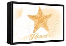 Hawaii - Starfish - Yellow - Coastal Icon-Lantern Press-Framed Stretched Canvas