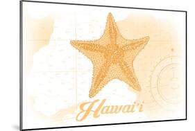 Hawaii - Starfish - Yellow - Coastal Icon-Lantern Press-Mounted Art Print