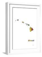 Hawaii State Map 1-Marlene Watson-Framed Giclee Print