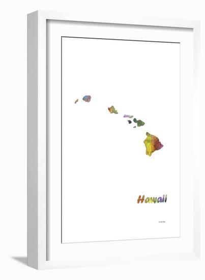 Hawaii State Map 1-Marlene Watson-Framed Giclee Print