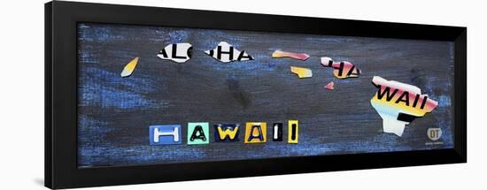 Hawaii State Map-Design Turnpike-Framed Giclee Print