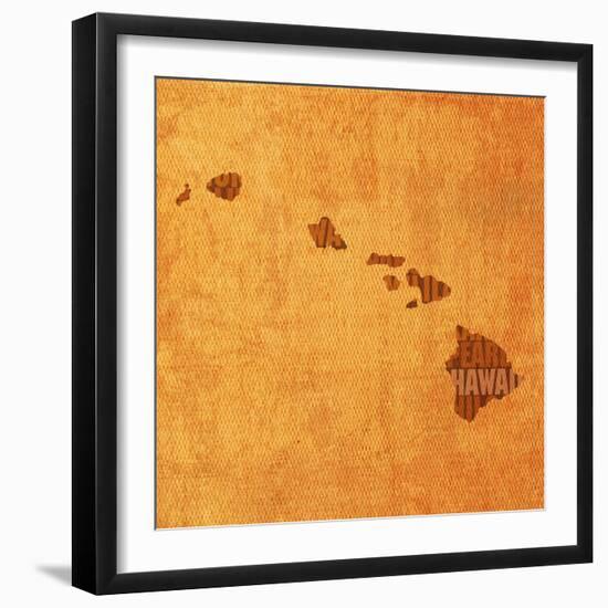 Hawaii State Words-David Bowman-Framed Giclee Print