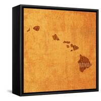 Hawaii State Words-David Bowman-Framed Stretched Canvas