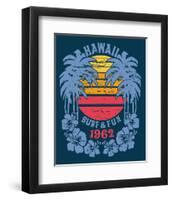 Hawaii Surf and Fun Artwork-null-Framed Art Print