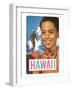 Hawaii, Surfer and Diving Boy-null-Framed Art Print