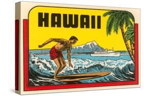 Hawaii, Surfer at Diamond Head, Cruise Ship-null-Stretched Canvas
