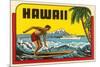 Hawaii, Surfer at Diamond Head, Cruise Ship-null-Mounted Premium Giclee Print